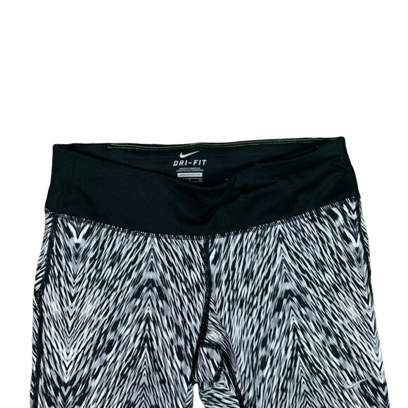 🟣🟣🟣 NIKE Dri Fit Women's Size Small Black White Pull On Stretch Leggings - Picture 3 of 7